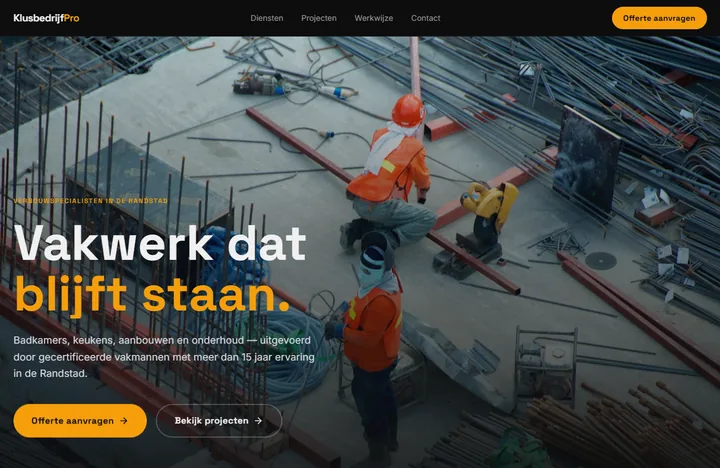 Demo-website Klusbedrijf Pro — Dienstverlening